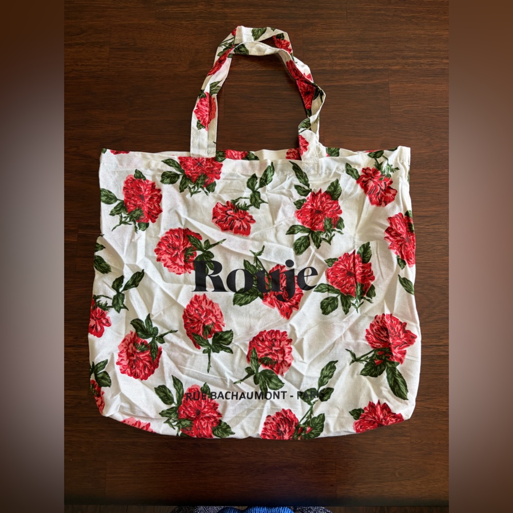 Rouje Red Floral Tote Bag
